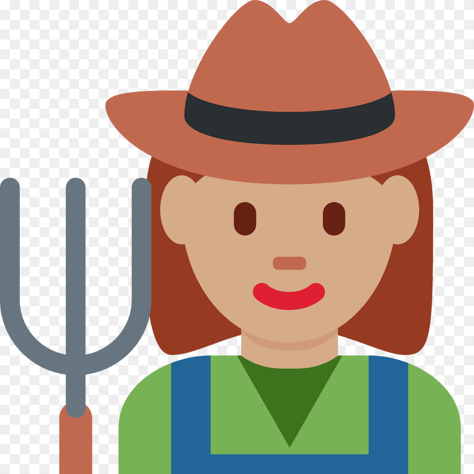 Woman Farmer Emoji Clipart, Clothing, Hat, Photography, Face Free Png Download