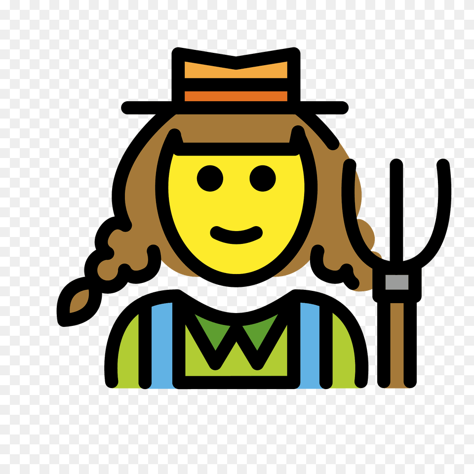 Woman Farmer Emoji Clipart, Scarecrow, Clothing, Hat Png Image