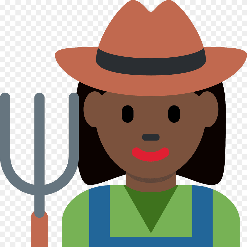 Woman Farmer Emoji Clipart, Clothing, Hat, Face, Head Free Png