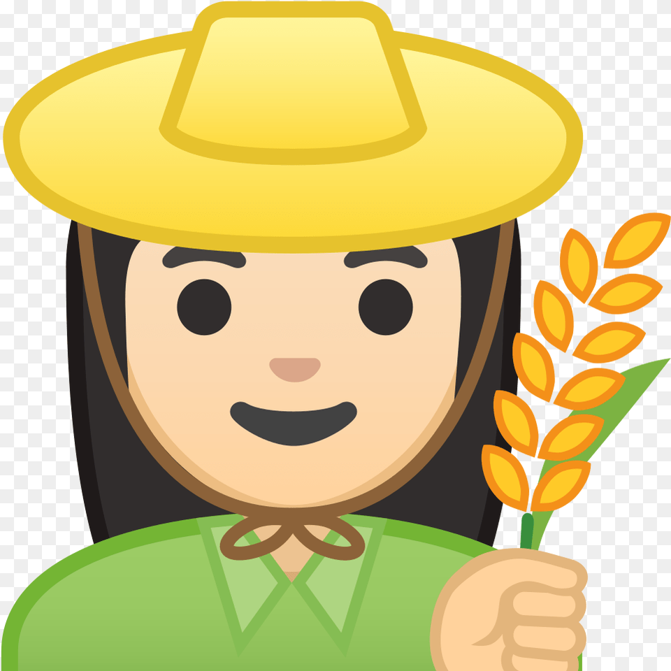 Woman Farmer Light Skin Tone Icon Farmer Icon, Clothing, Hat, Sun Hat, Photography Png Image