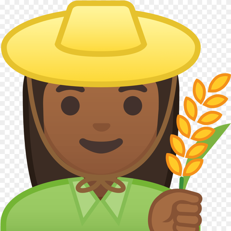 Woman Farmer Medium Dark Skin Tone Icon Farmer Icon, Clothing, Hat, Sun Hat, Face Png