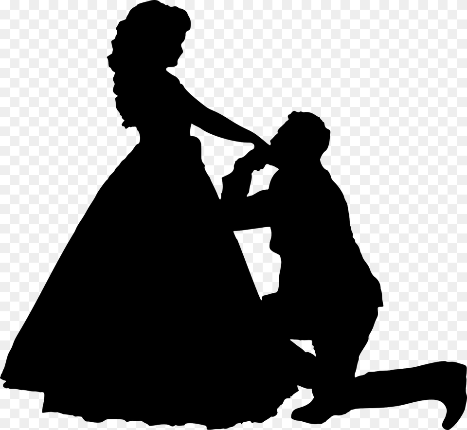 Woman Female Clip Art Man On One Knee Proposing, Gray Png Image