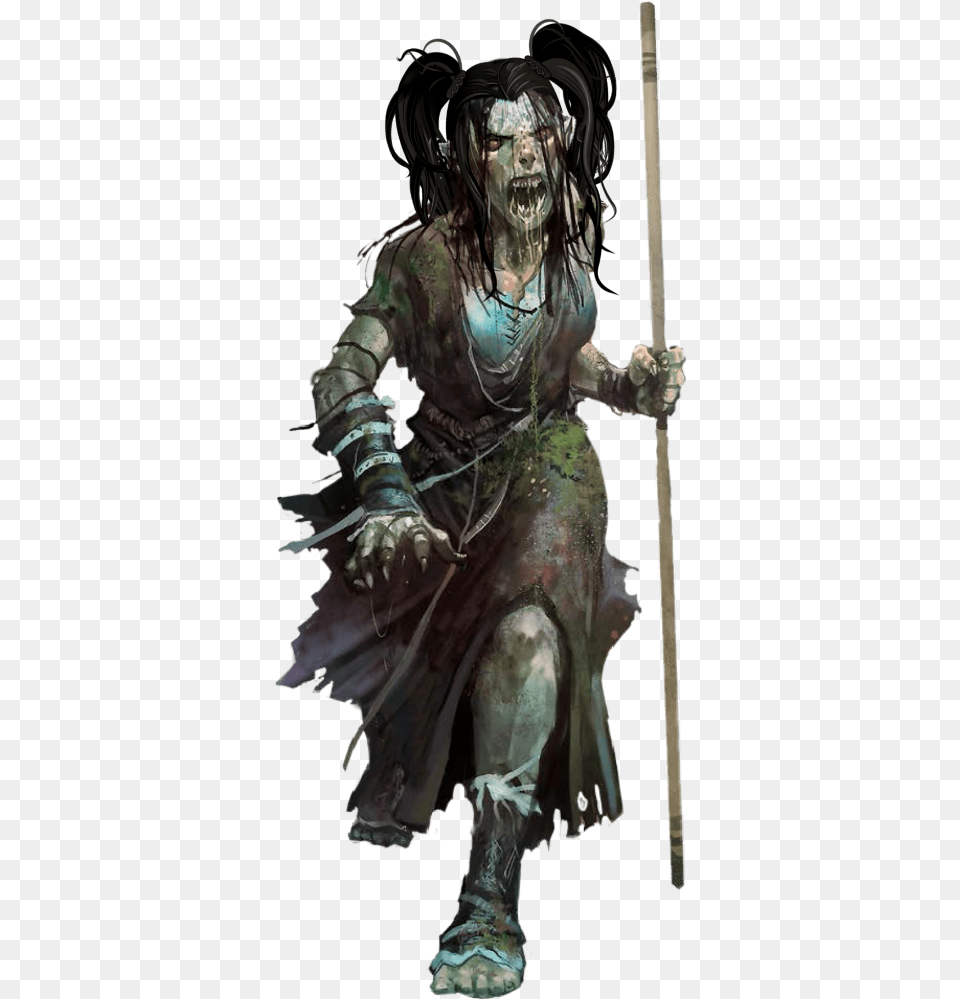 Woman Female Orc Warrior Savage Staff Bowstaff Orc Woman, Adult, Male, Man, Person Png