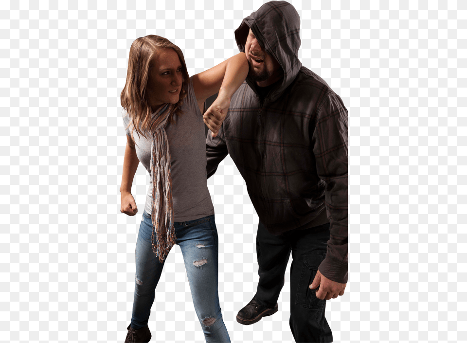 Woman Fighting Off Attacker With Krav Maga Fun, Clothing, Sweatshirt, Sweater, Hoodie Free Png Download