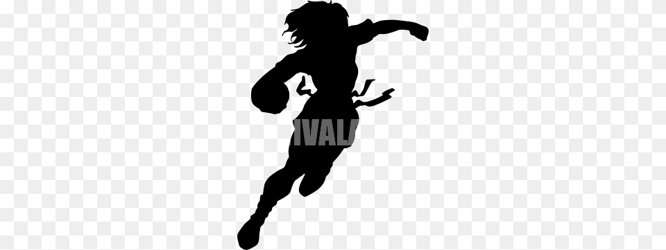 Woman Flag Football Silhouette Tshirt Ideas, Stencil, Person Free Png Download