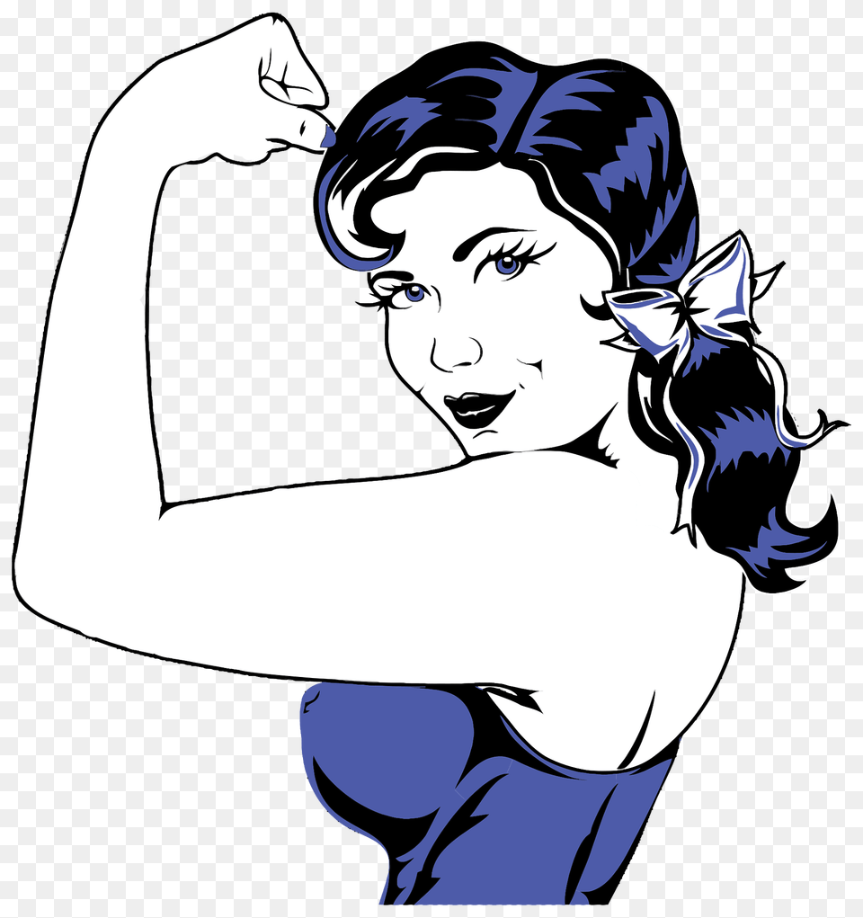 Woman Flexing Muscle Clipart, Face, Head, Person, Art Free Transparent Png