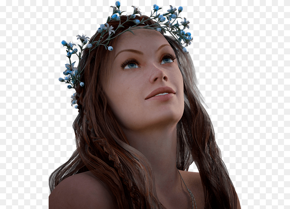 Woman Floral Wreath Romantic Tiara, Accessories, Adult, Female, Person Png