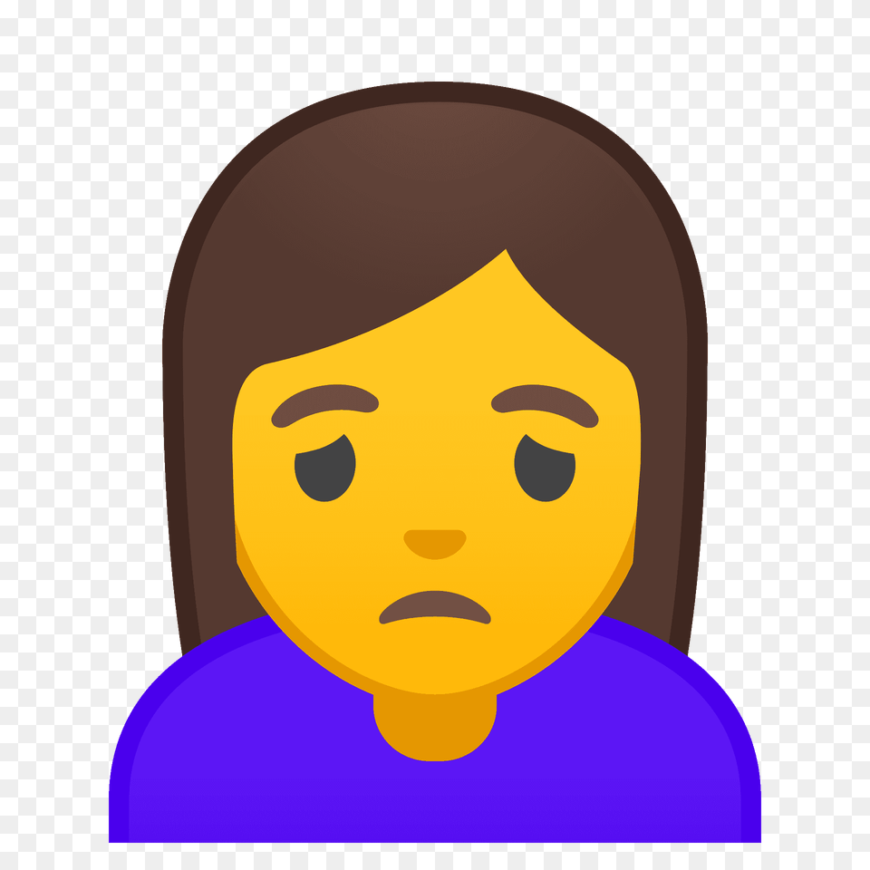 Woman Frowning Emoji Clipart, Face, Head, Person, Photography Png Image