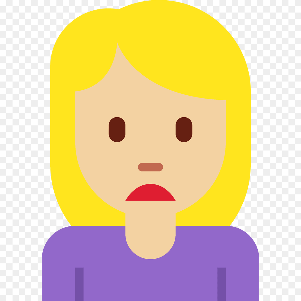 Woman Frowning Emoji Clipart, Baby, Person, Face, Head Png Image
