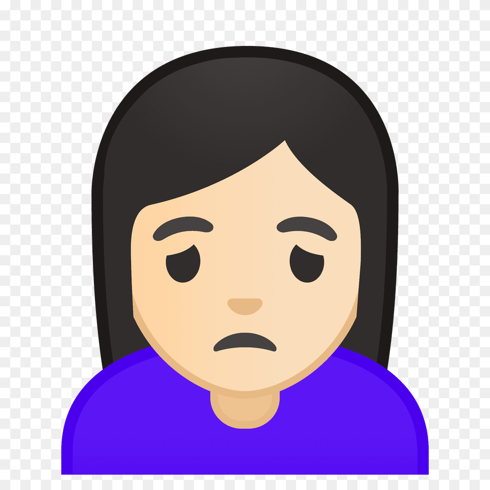 Woman Frowning Emoji Clipart, Face, Head, Person, Photography Png Image