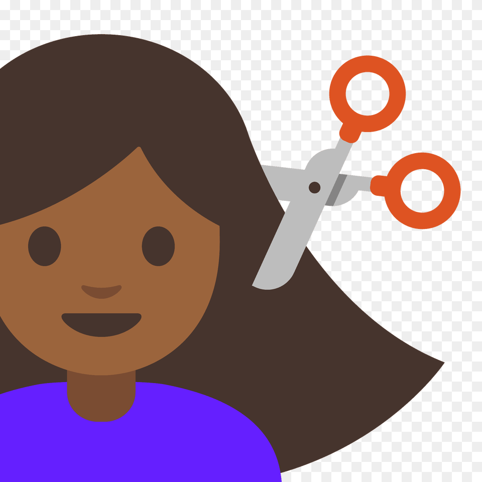 Woman Getting Haircut Emoji Clipart, Face, Head, Person, Scissors Free Png Download