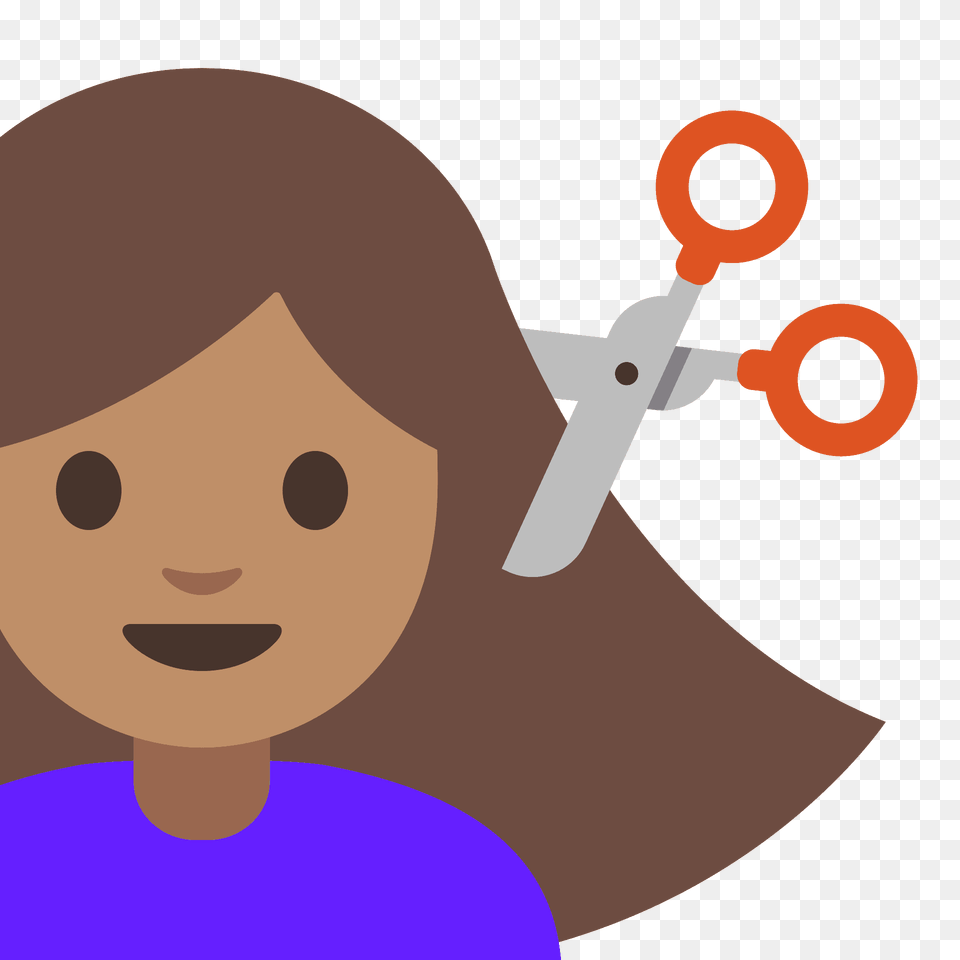 Woman Getting Haircut Emoji Clipart, Face, Head, Person, Scissors Free Png