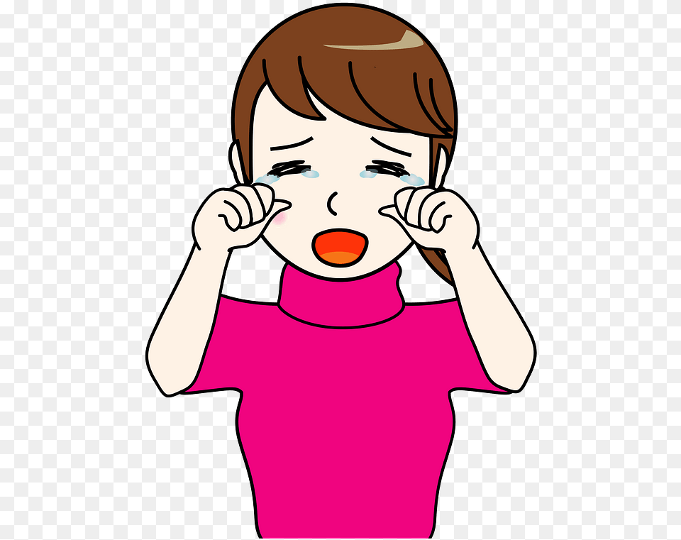 Woman Girl Crying Tears Clipart Girl Crying Clip Art, Baby, Person, T-shirt, Clothing Free Png