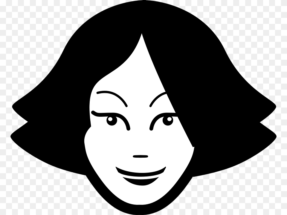 Woman Girl Face Silhouette Teenager Teen Young Women Face Clipart Black And White, Stencil, Head, Person, Photography Free Transparent Png