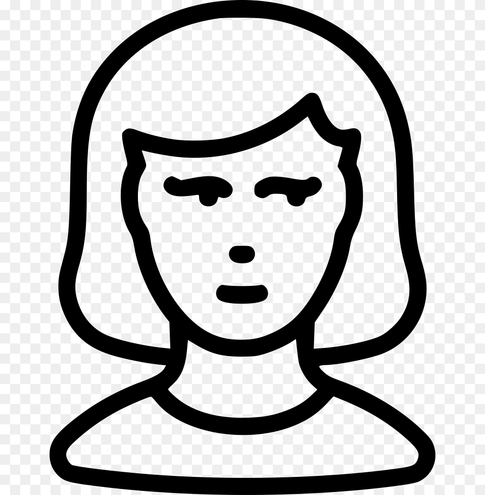 Woman Girl User Human Avatar Comments Face Icon Teen, Stencil, Baby, Person, Head Free Png Download
