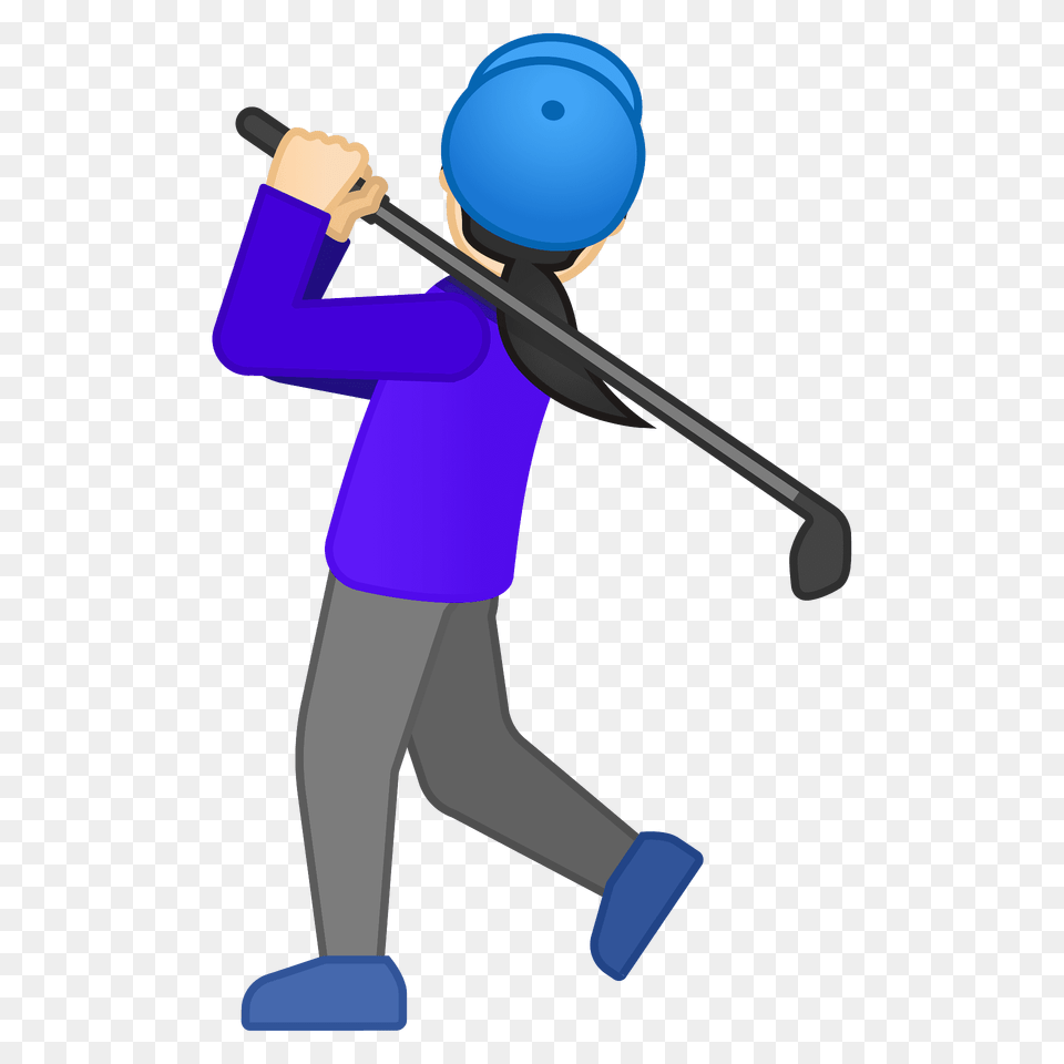 Woman Golfing Emoji Clipart, People, Person, Baseball, Baseball Bat Png Image