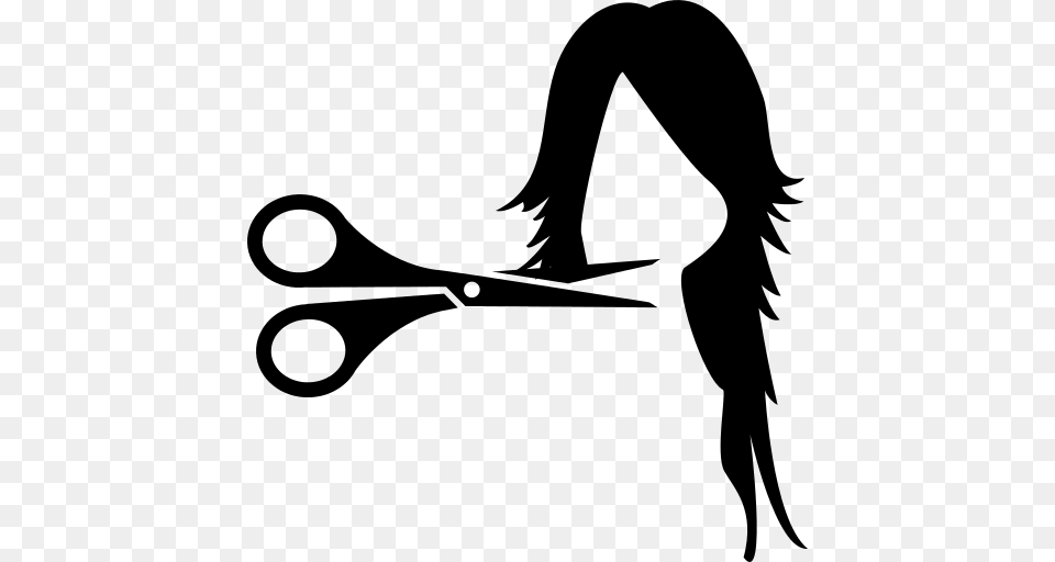 Woman Hair Icon, Gray Png Image