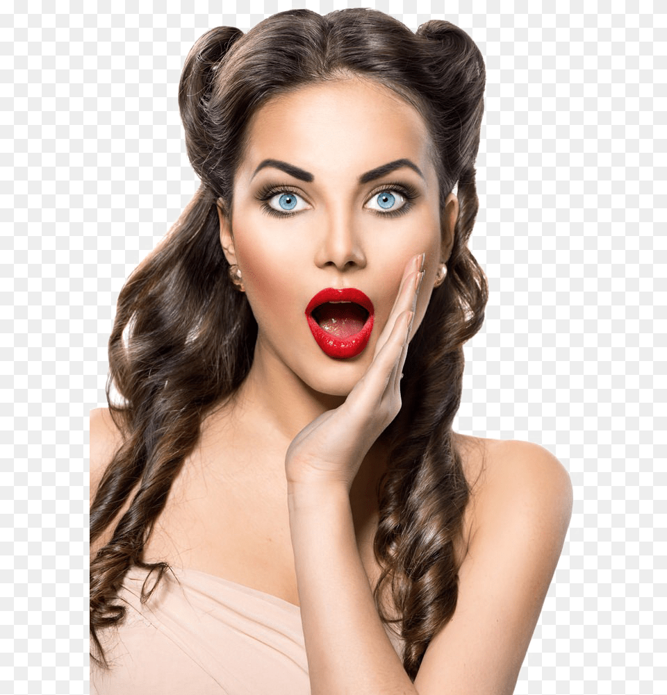 Woman Hair Style Picture Arts Surprised Hot Chick, Portrait, Face, Photography, Head Png Image