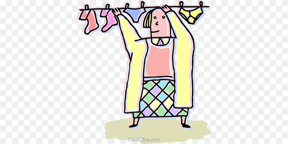 Woman Hanging Clothes On Line Royalty Vector Clip Art, Baby, Person, Face, Head Free Png
