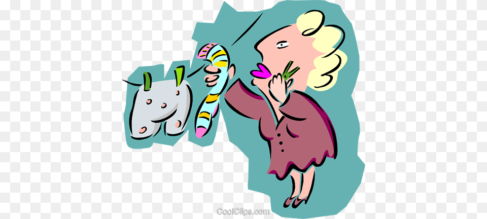 Woman Hanging The Laundry, Art, Animal, Pig, Mammal Free Png Download