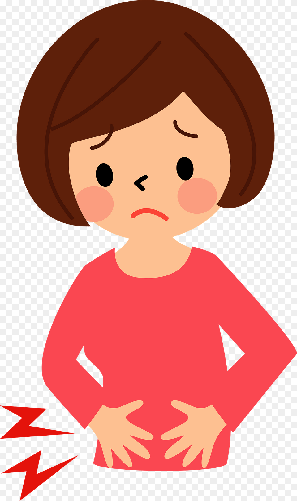 Woman Has A Stomachache Clipart, Baby, Person, Cartoon, Clothing Free Transparent Png