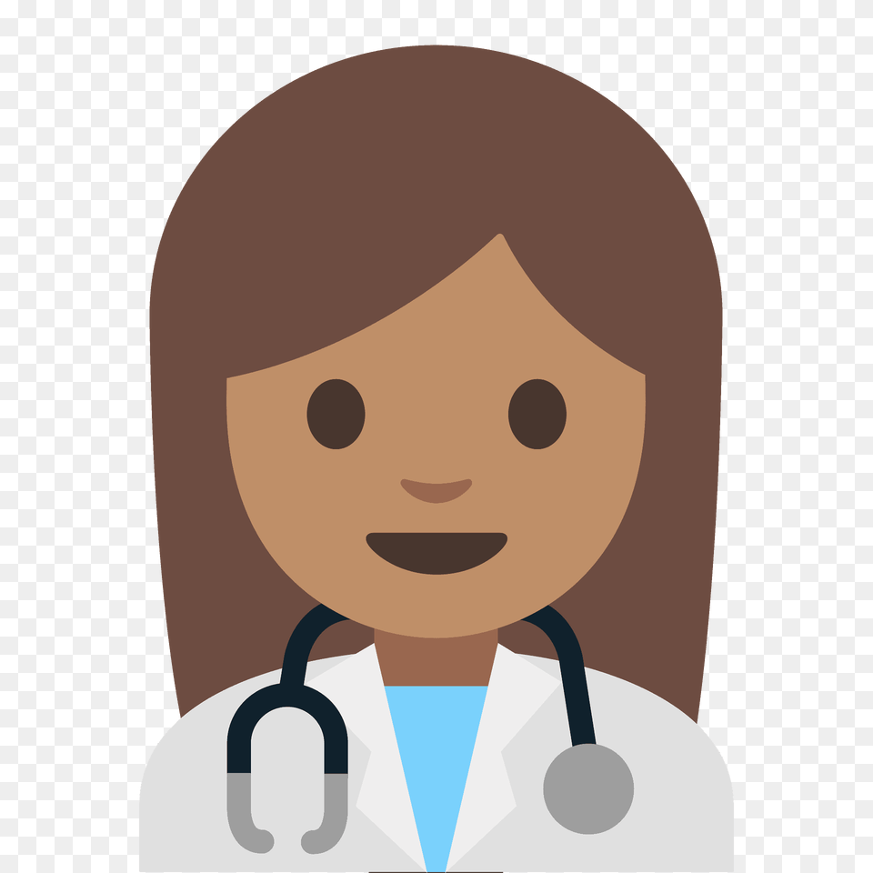 Woman Health Worker Emoji Clipart, Clothing, Coat, Lab Coat, Person Free Png Download