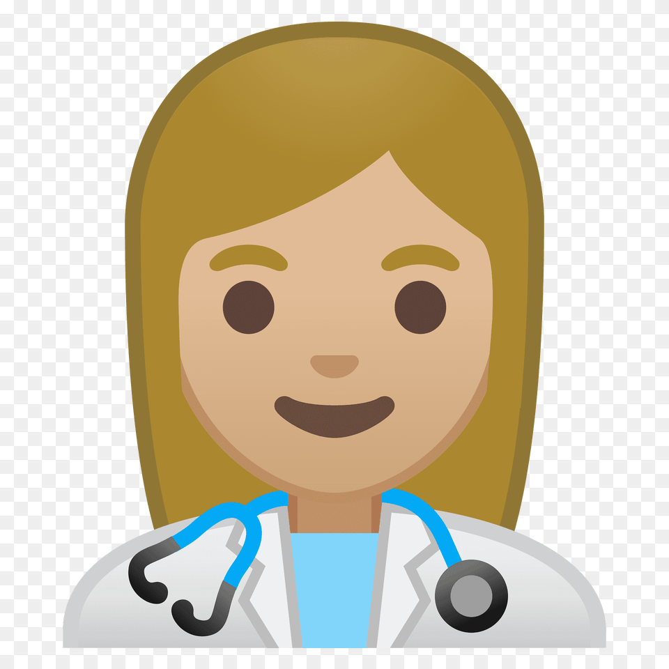 Woman Health Worker Emoji Clipart, Clothing, Coat, Lab Coat, Portrait Png