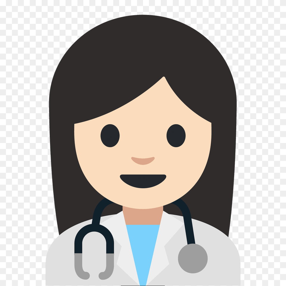 Woman Health Worker Emoji Clipart, Clothing, Coat, Lab Coat, Person Free Transparent Png