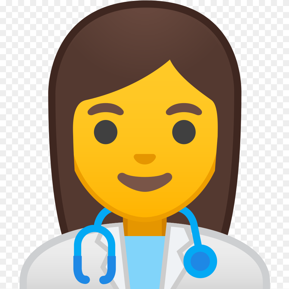 Woman Health Worker Icon Family Emoji, Clothing, Coat, Face, Head Free Transparent Png