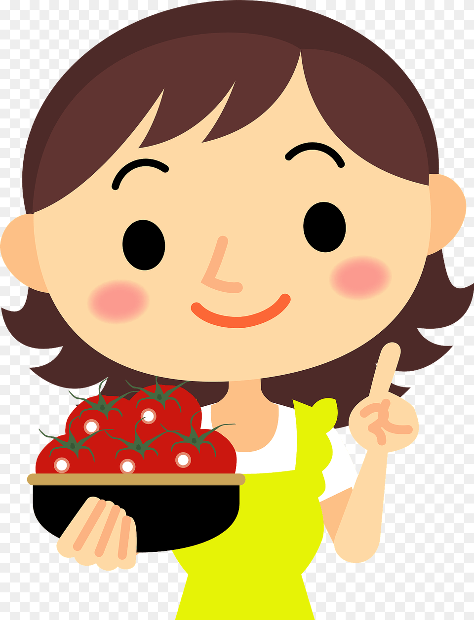 Woman Holding A Bowl Of Tomatoes Clipart, Spoon, Cutlery, Meal, Food Free Png Download