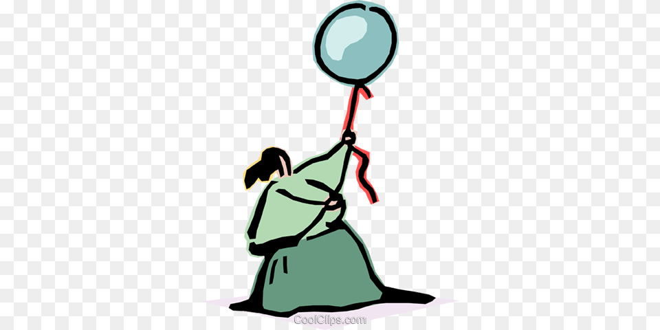 Woman Holding Balloon Royalty Vector Clip Art Illustration, Cleaning, Person, Baby Png Image