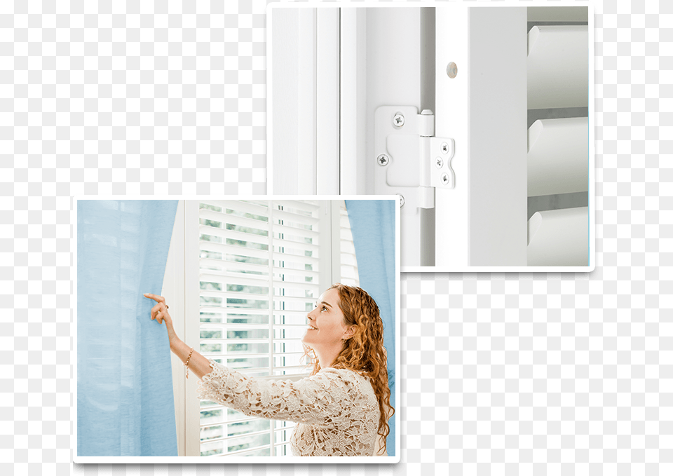 Woman Holding Curtain Window Coverings Pic With Female, Adult, Person, Home Decor, Hand Free Png Download