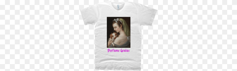 Woman Holding Dog T Shirt Perfume Genius Shirt, T-shirt, Clothing, Adult, Wedding Png