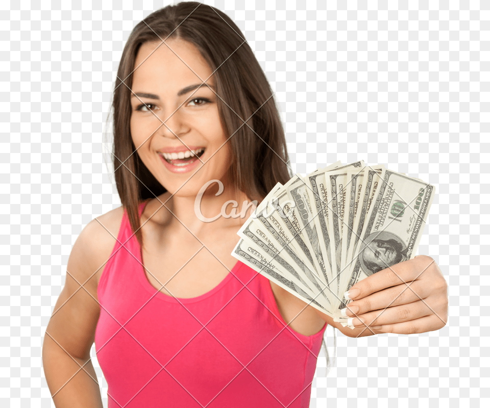 Woman Holding Money 100 Us Dollar, Photography, Adult, Female, Person Free Transparent Png