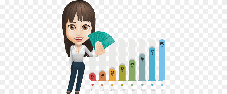 Woman Holding Money Business Woman Illustration, Baby, Person, Book, Publication Free Png