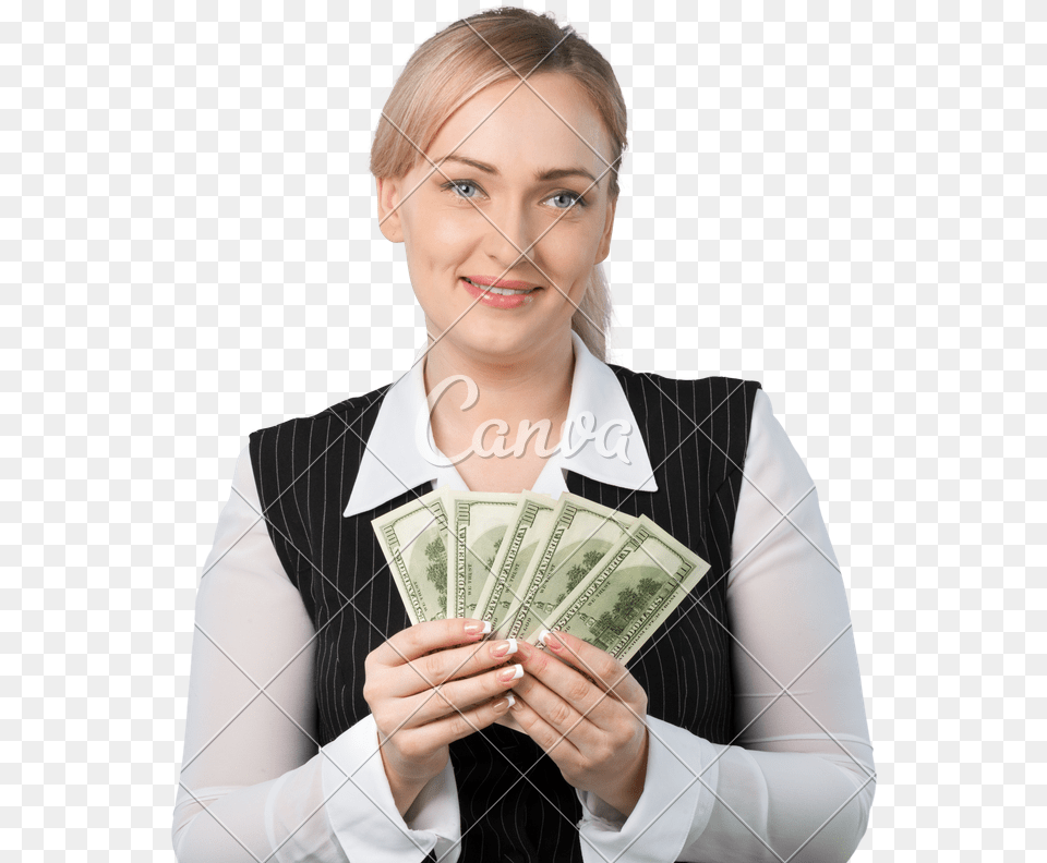 Woman Holding Money Cash, Photography, Adult, Female, Person Png