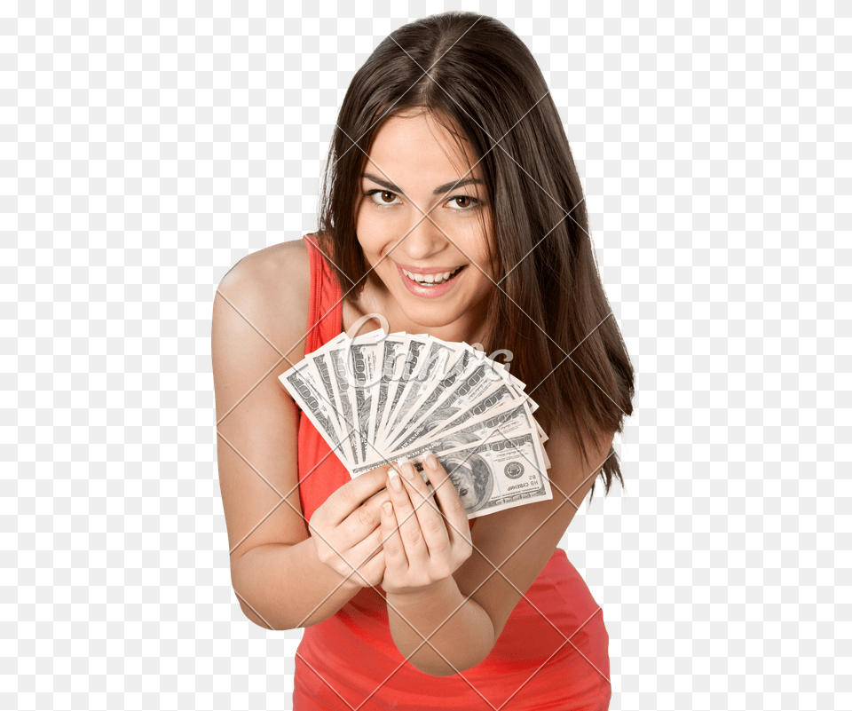 Woman Holding Money Woman With Money, Photography, Adult, Female, Person Png
