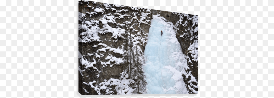 Woman Ice Climber Ascends A Large Icefall In Southcentral Woman Ice Climber Ascends A Large Icefall, Outdoors, Person, Nature, Snow Free Transparent Png