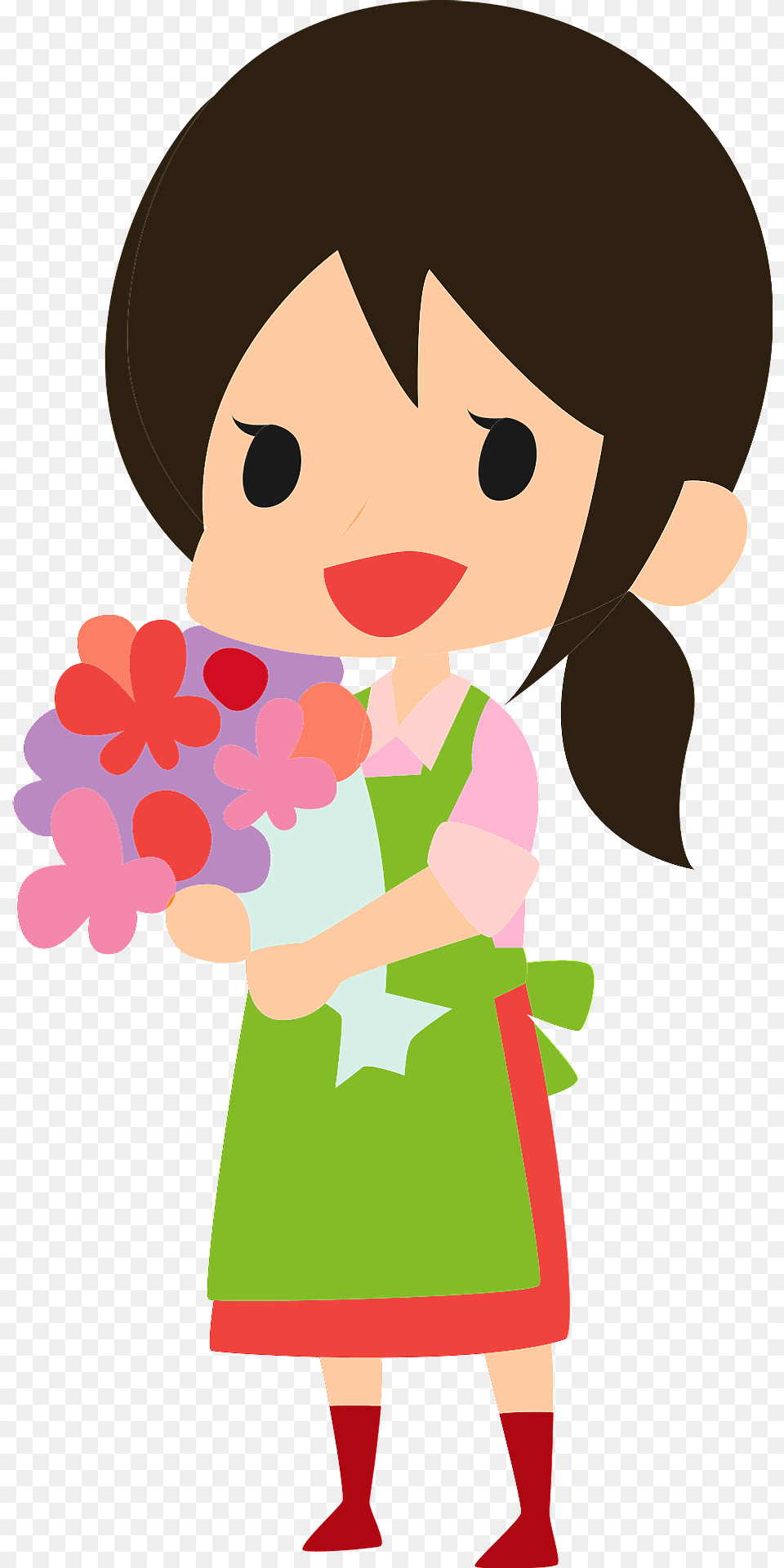 Woman In A Flower Shop Clipart, Art, Graphics, Baby, Person Free Png Download