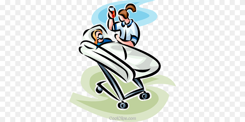 Woman In A Hospital Bed Royalty Vector Clip Art Illustration, Water, Baby, Person, Leisure Activities Png Image