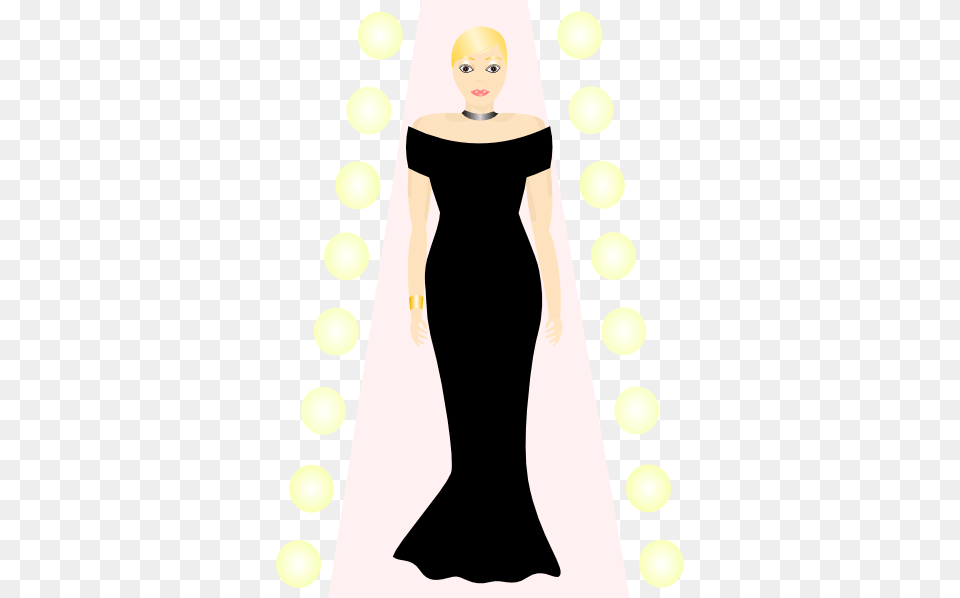 Woman In Black Dress Clip Art, Adult, Person, Formal Wear, Female Free Png