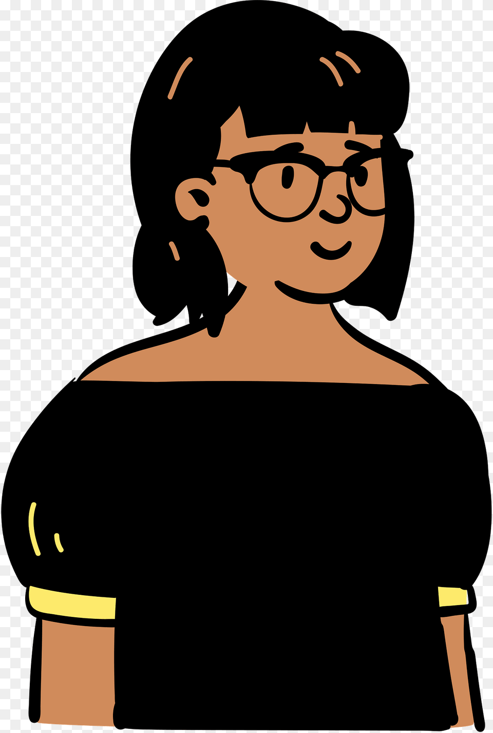Woman In Black Dress Clipart, Adult, Person, Female, Head Free Png
