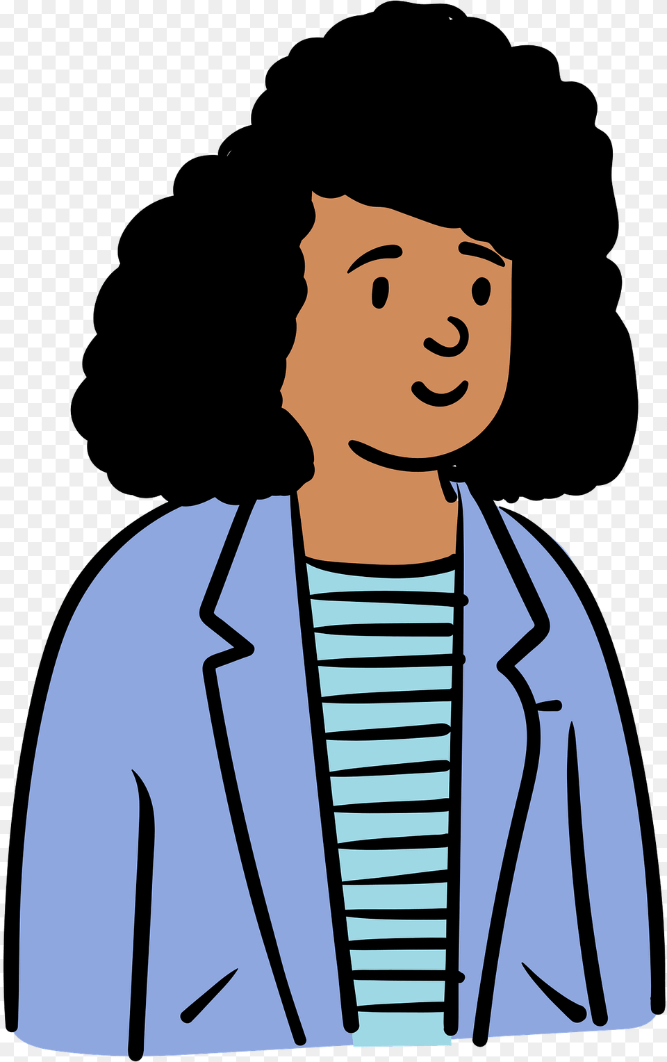 Woman In Blue Jacket Clipart, Head, Portrait, Clothing, Coat Png Image