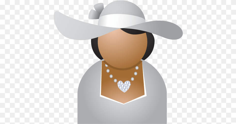 Woman In Hat Image Icon, Accessories, Clothing, Jewelry, Necklace Png