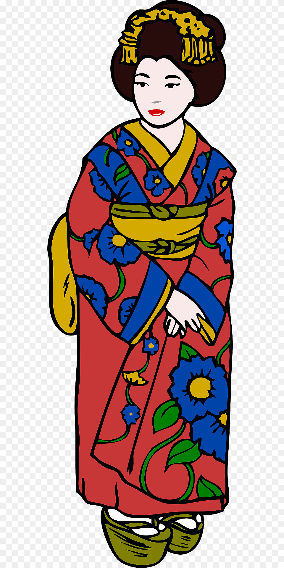 Woman In Kimono Clipart, Clothing, Gown, Formal Wear, Fashion Free Transparent Png