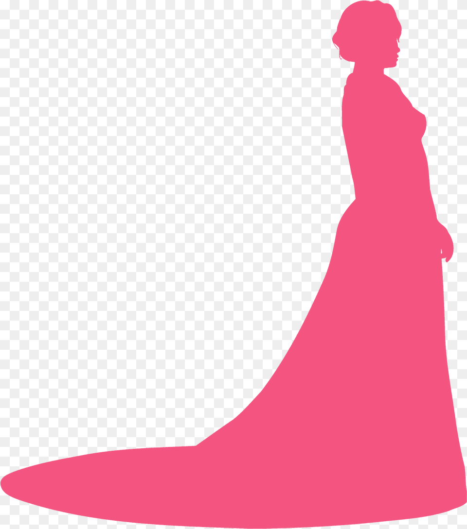 Woman In Long Dress Silhouette, Formal Wear, Wedding Gown, Clothing, Fashion Png