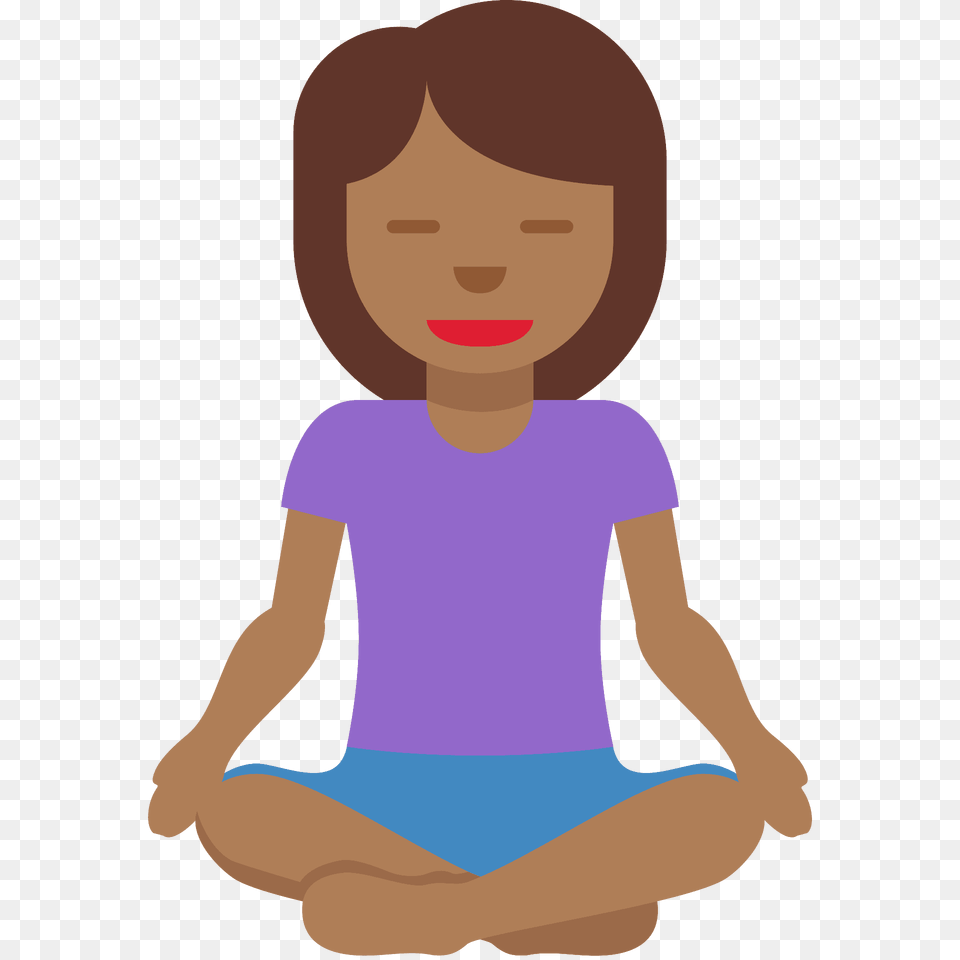 Woman In Lotus Position Emoji Clipart, Person, Face, Head, Fitness Free Png Download