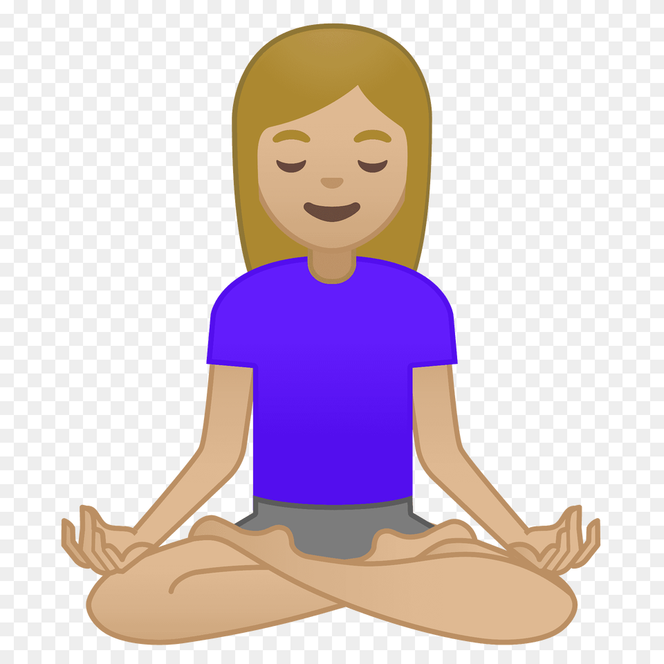 Woman In Lotus Position Emoji Clipart, Person, Fitness, Sport, Working Out Free Transparent Png