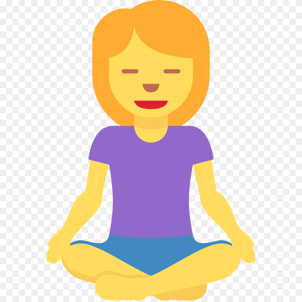 Woman In Lotus Position Emoji Clipart, Baby, Person, Face, Head Free Transparent Png