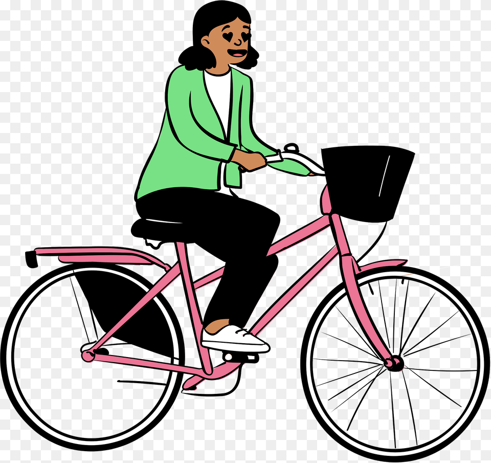 Woman In Love Is Cycling Clipart, Bicycle, Vehicle, Transportation, Person Free Png Download